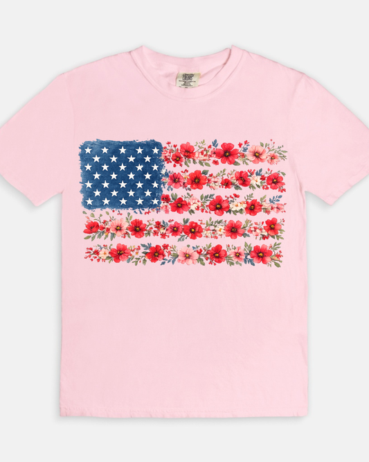 Floral Flag Tee- blossom