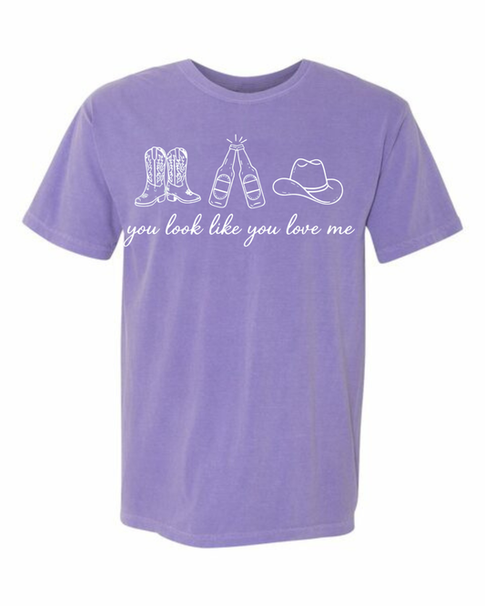 You Look Like You Love Me Tee - violet