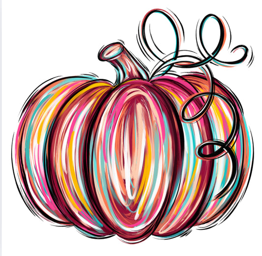 Painted Pumpkin DTF Print