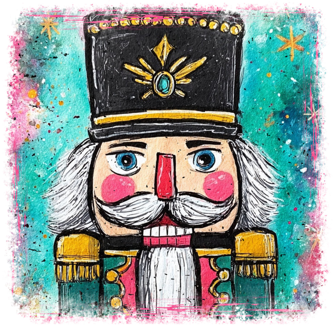 Square Nutcracker DTF Print