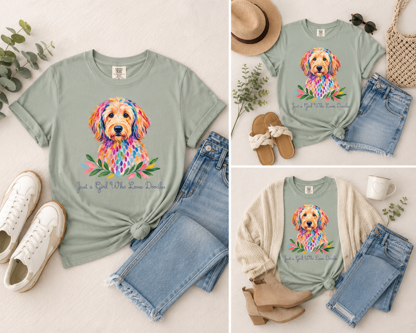 A Girl + Doodle Tee - gray