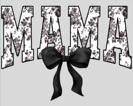 Black Mama Bow DTF Print