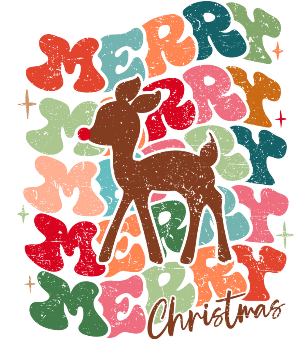 Merry Reindeer DTF Print