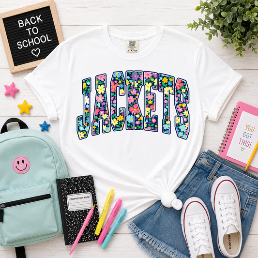 Floral Jackets Tee - white