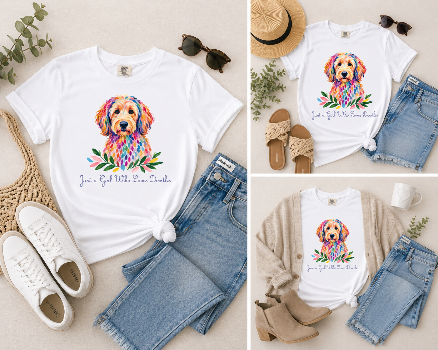 A Girl + Doodle Tee - white