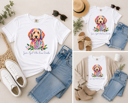 A Girl + Doodle Tee - white
