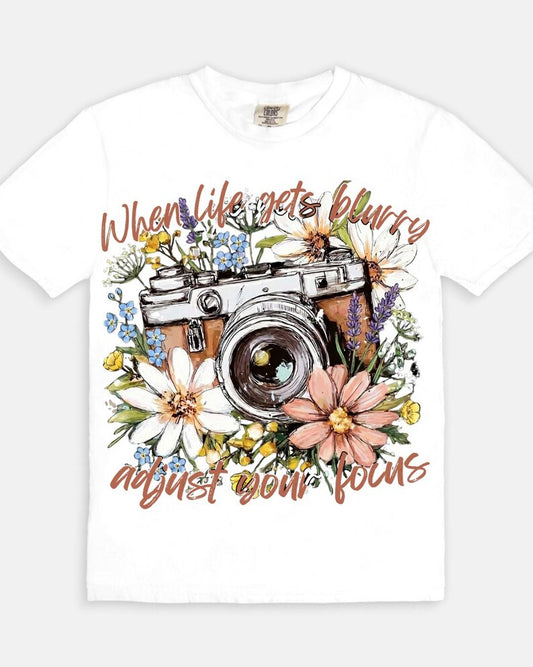 Adjust Your Focus Tee -white