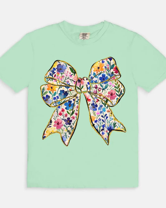 Flower Bow Tee - island reef